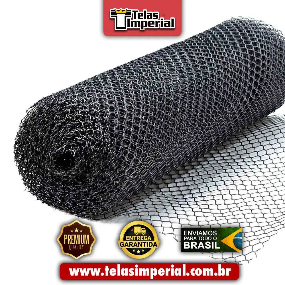 tela plastica para cercamento preta meia polegada