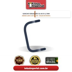 Gancho com Vergalhão CA60 4.2MM - especificação 0,30cm x 2cm x 0,10cm