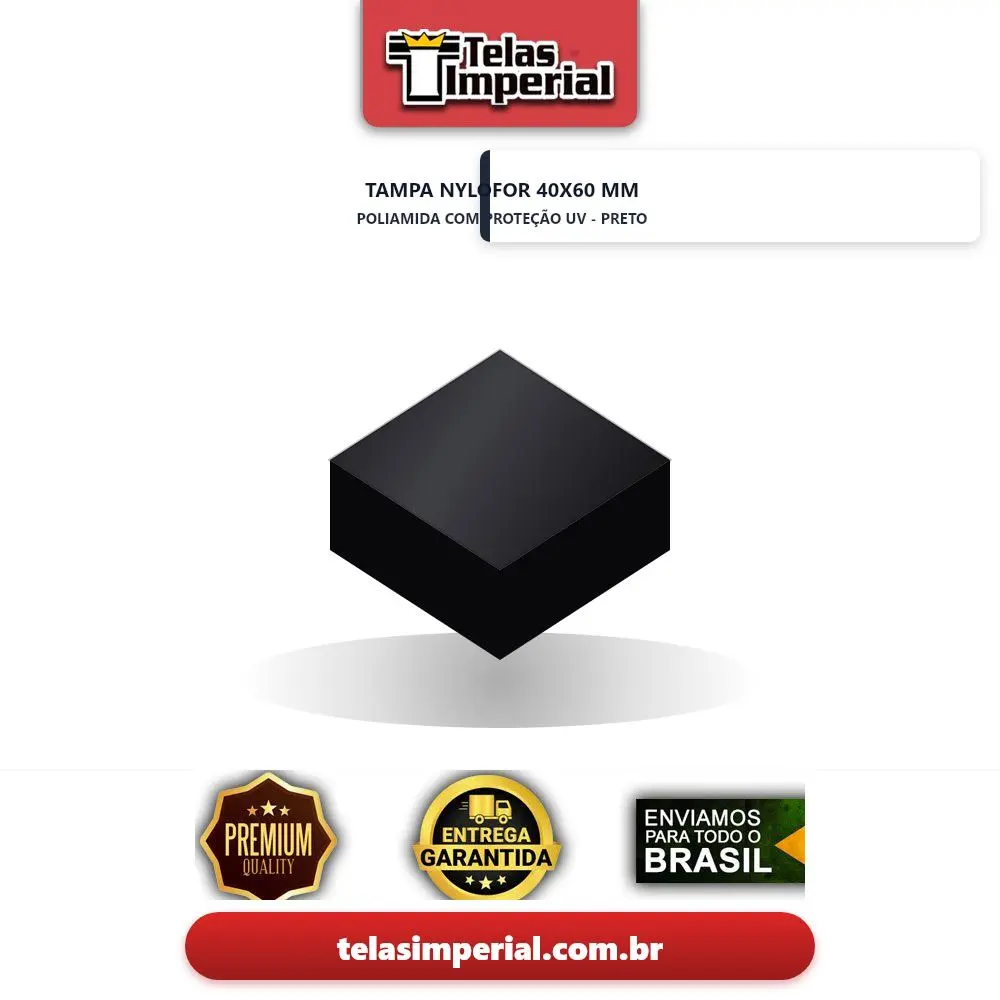 Tampa Preto Nylofor Poliamida 40x60mm (Bel)