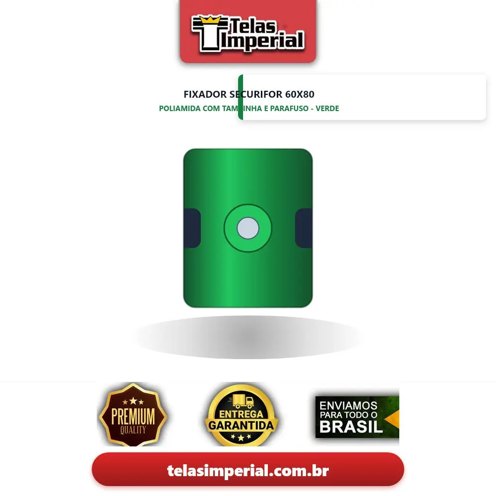 Fixador Securyfor Poliamida 60x80 com Tampinha e Parafuso - Verde - (Bel)