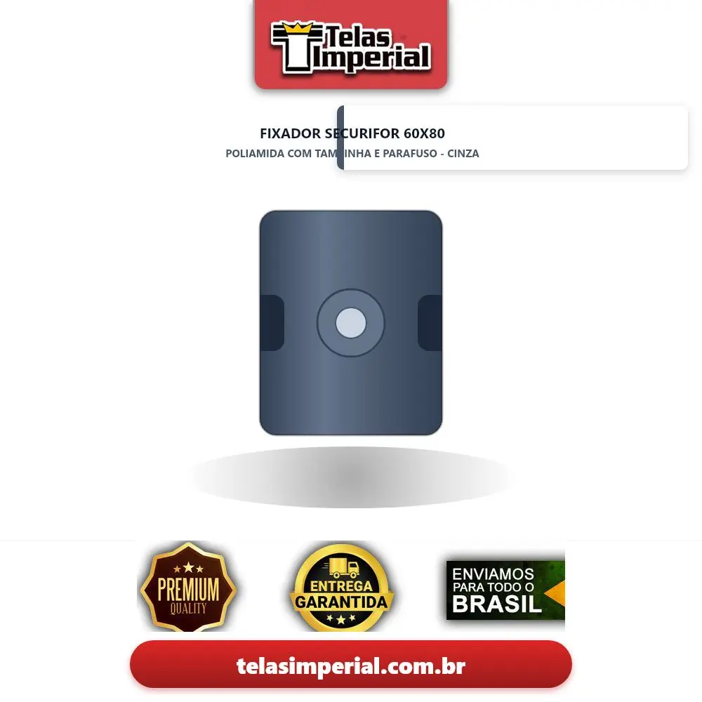 Fixador Securyfor Poliamida 60x80 com Tampinha e Parafuso - Cinza- (Bel)