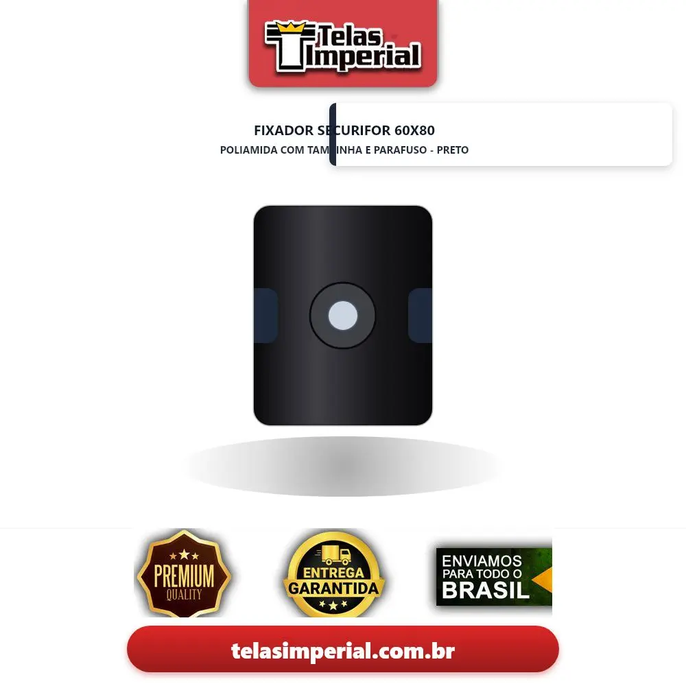 Fixador Securyfor Poliamida 60x80 com Tampinha e Parafuso -preto (Bel)