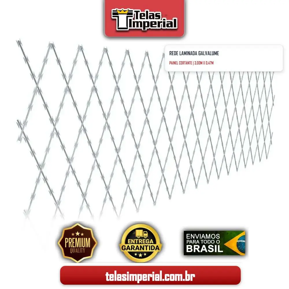 Rede Laminada Galvalume 2,00 x 1,00m Altura