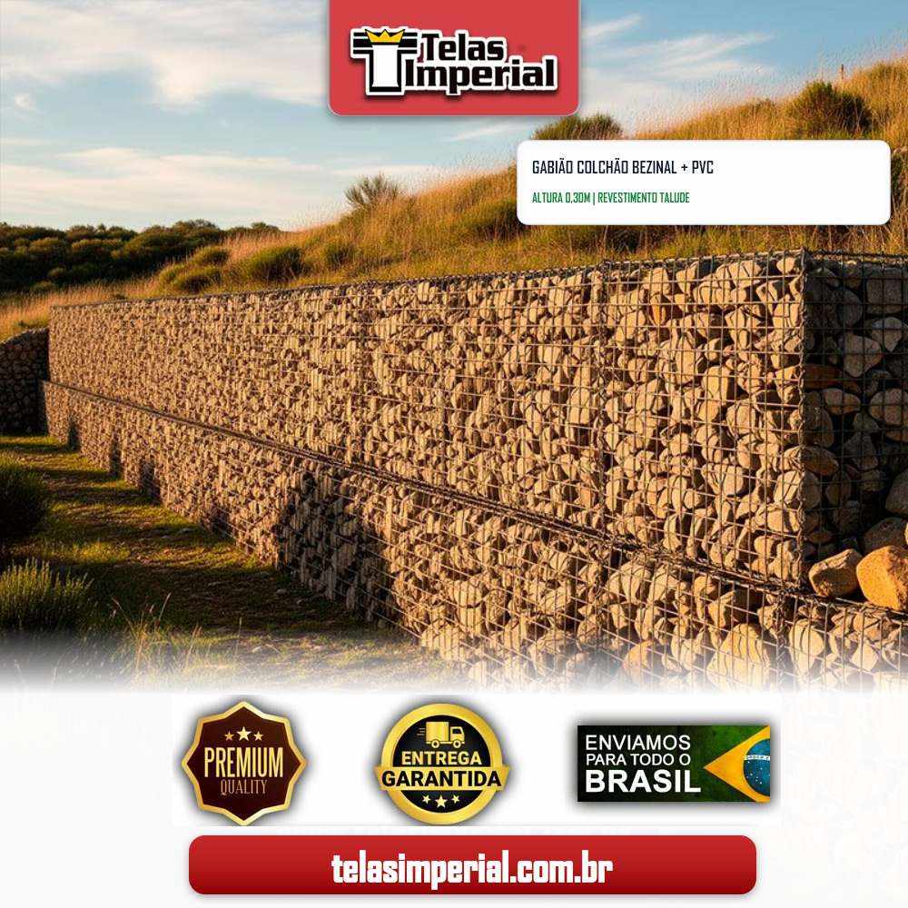 GABIÃO COLCHÃO BEZINAL + PVC Com 0,30 cm Altura
