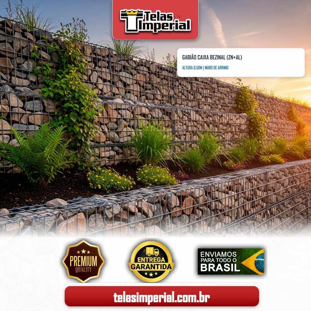 GABIÃO CX BEZINAL COM 0,50 cm ALTURA