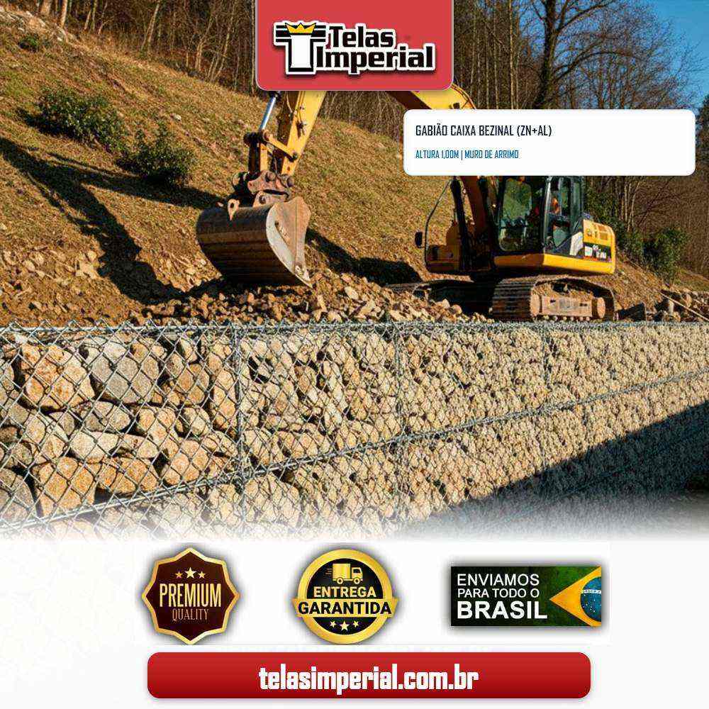 GABIÃO CX BEZINAL COM 1,00 mt ALTURA