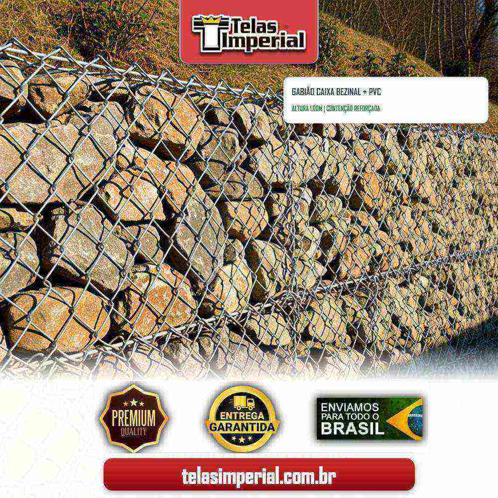 GABIÃO CX BEZINAL + PVC COM 1,00 mt ALTURA