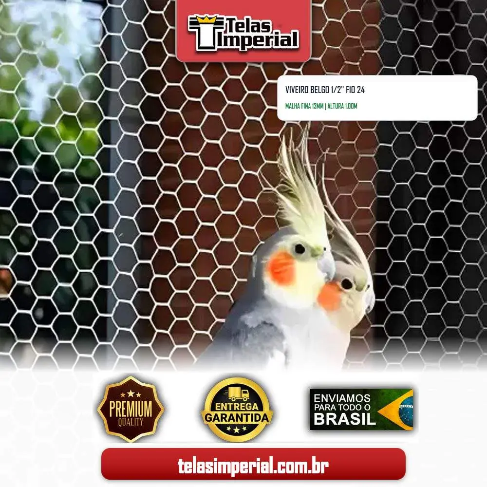 Viveiro Belgo 1/2" Fio 24 com 1,00m altura