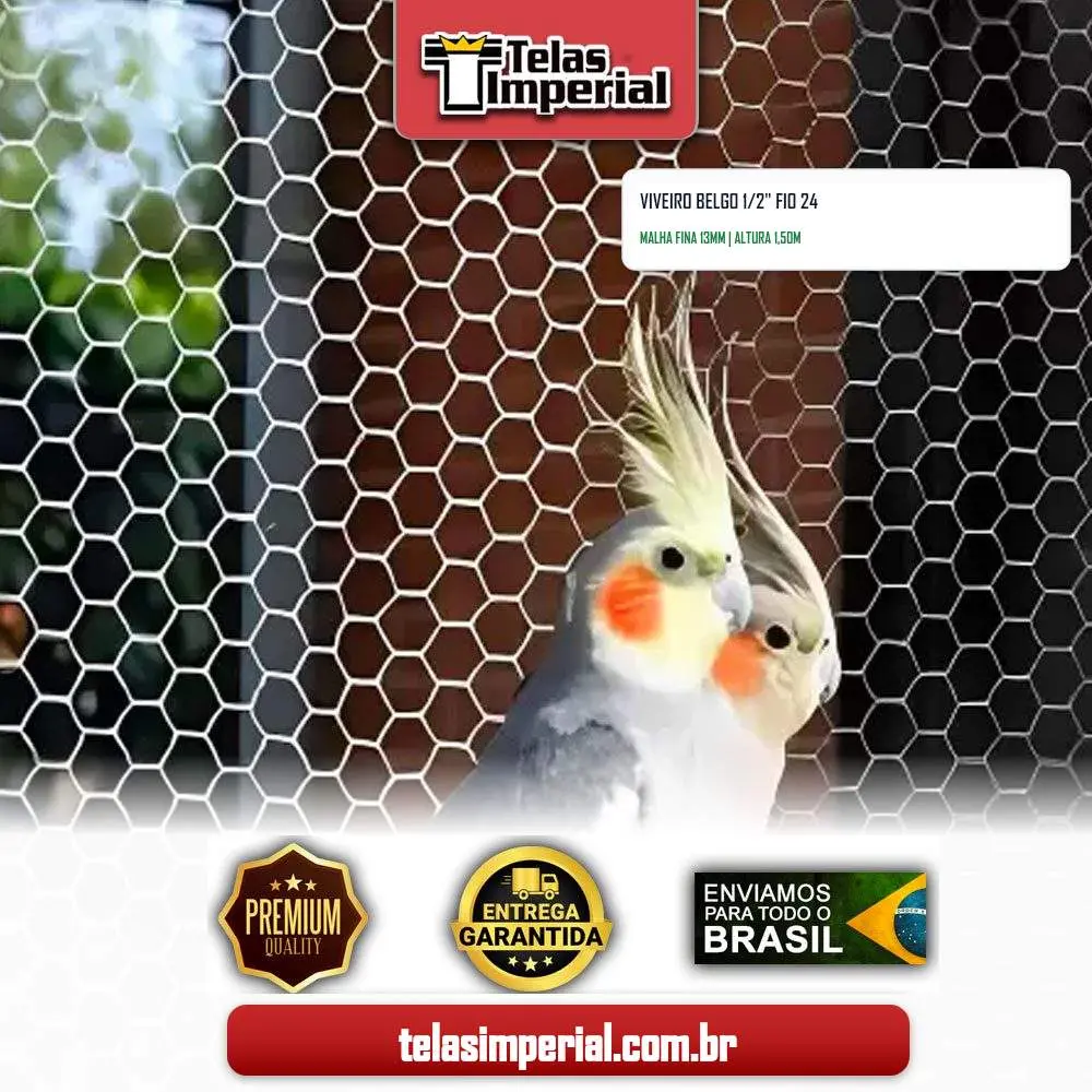 Viveiro Belgo 1/2" Fio 24 com 1,50m altura