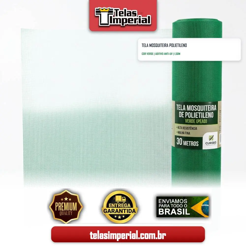 Mosquiteira POLIETILENO com 1,50m Altura (VERDE escura ou clara)