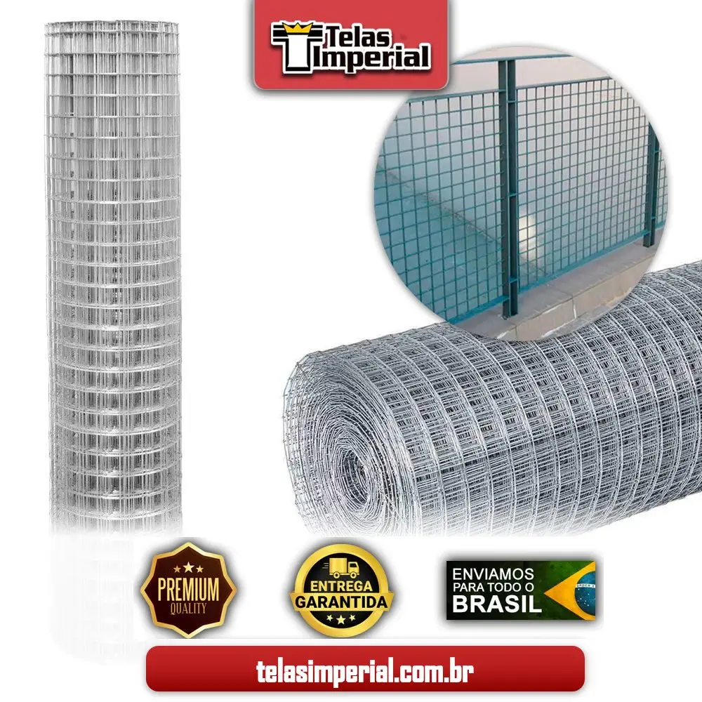 Tela Fapol 1" Galvanizada x 1,00 Alt (25x25mm) (Fio 1,24mm = 18)