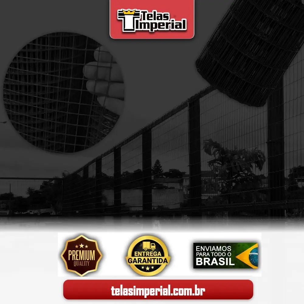 Tela Fortinet Preta 5X10 com 1,50 Alt (fio 2,50mm) TellaCor