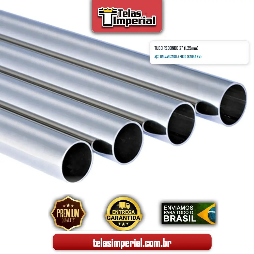 TUBO REDONDO 2" (1,25mm) GALVANIZADO